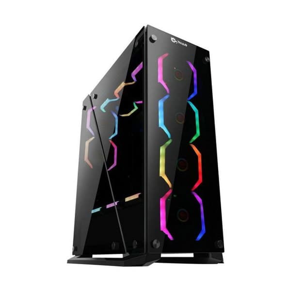 Talius, tech 4 u - TAL-CYGNUS - TALIUS, Tech 4U ATX Gaming Cygnus Case Tempered Glass 4fan USB 3.0 Svart