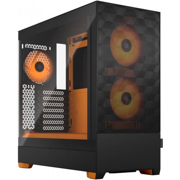 Fractal Design Pop Air RGB Orange Core TG ATX-chassi med fönster, svart/orange