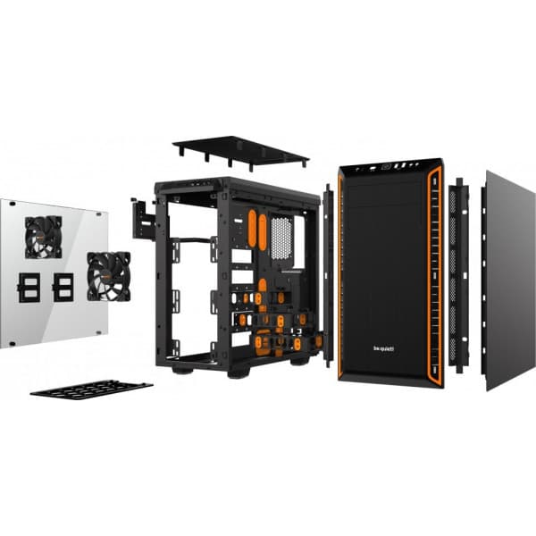 be quiet! Pure Base 600 ATX-chassi med fönster, svart/orange
