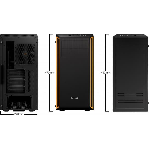 be quiet! Pure Base 600 ATX-chassi med fönster, svart/orange