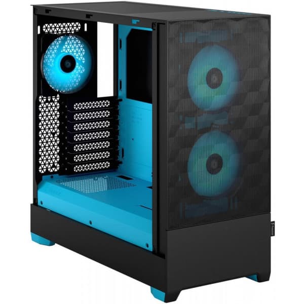 Fractal Design Pop Air RGB Cyan Core TG ATX-kotelo ikkunalla, musta/syaani