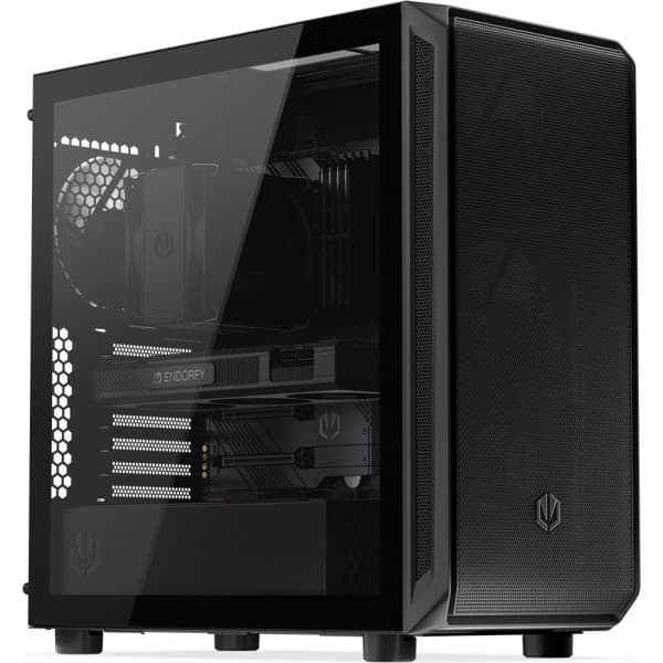 Endorfy Arx 700 Air Mid Tower ATX-kabinet med vindue, sort Sort