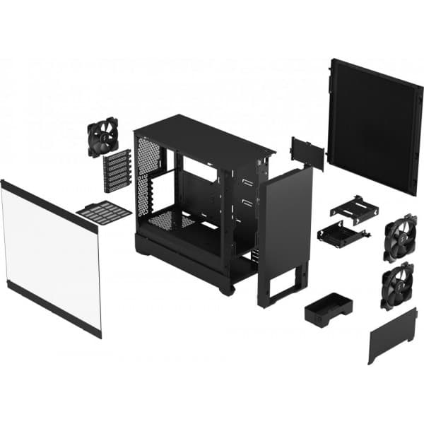 Fractal Design Pop Silent Black TG Clear ATX-kotelo ikkunalla, musta