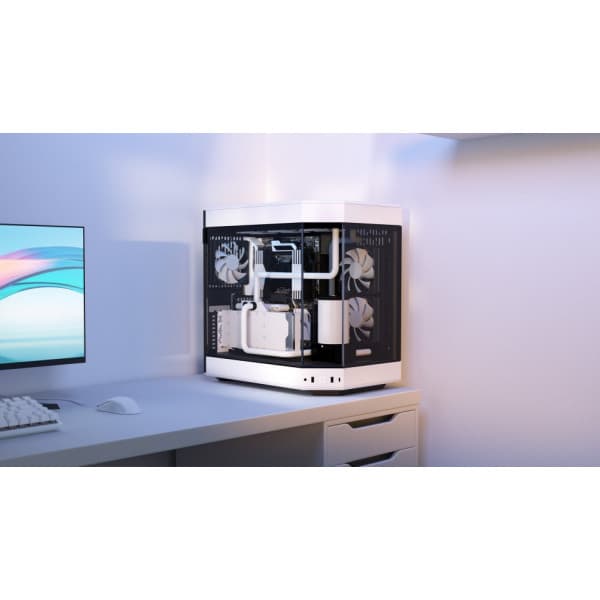 Hyte Y60 White ATX-chassi med panoramafönster, vit och svart