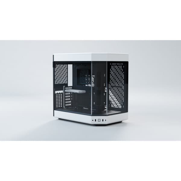 Hyte Y60 White ATX-kabinet med panoramavindue, hvid og sort Sort, Hvid