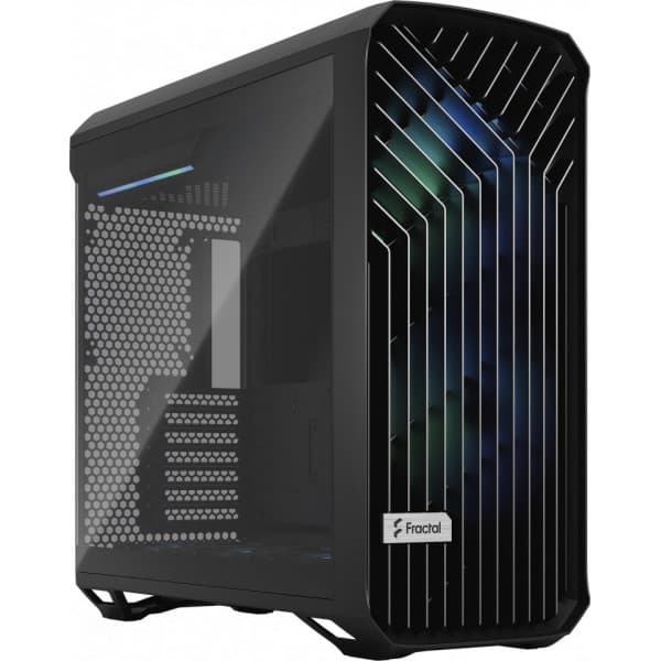 Fractal Design Torrent Sort RGB TG Lys Tint E-ATX-kabinet med vindue, sort Sort