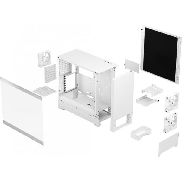 Fractal Design Pop Silent White TG Clear ATX-kabinet med vindue, hvid