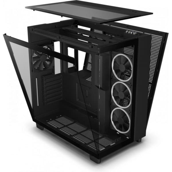 NZXT H9 Elite Mid Tower ATX-chassi med fönster, svart