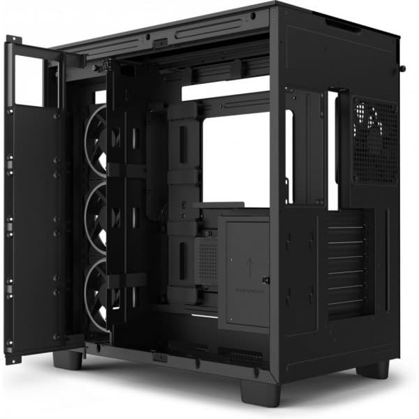 NZXT H9 Elite Mid Tower ATX-chassi med fönster, svart