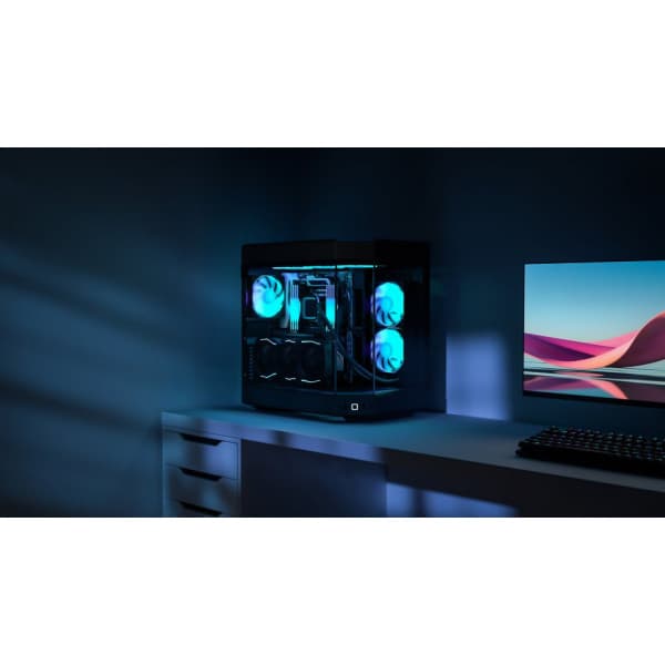 Hyte Y60 Black ATX-kabinet med panoramavindue, sort