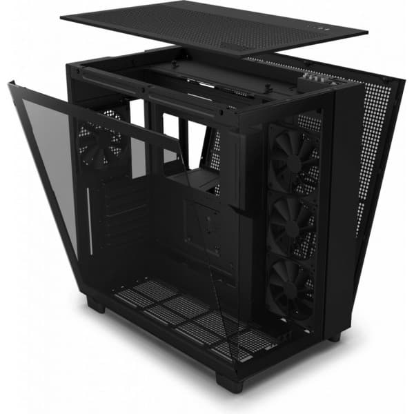NZXT H9 Flow Mid Tower ATX-chassi med fönster, svart