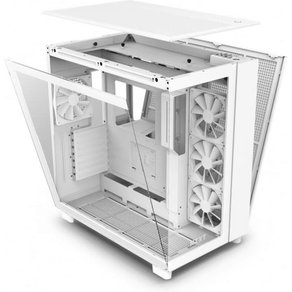NZXT H9 Flow Mid Tower ATX-chassi med fönster, vit