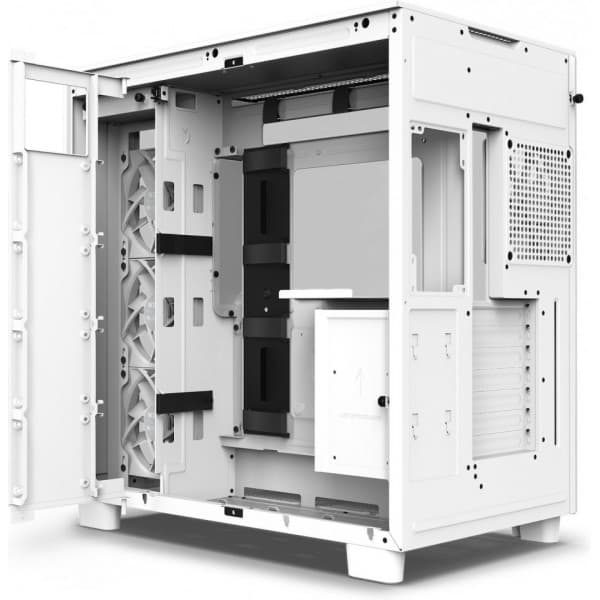 NZXT H9 Flow Mid Tower ATX-chassi med fönster, vit