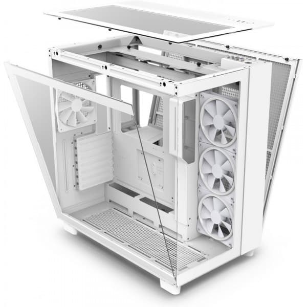 NZXT H9 Elite Mid Tower ATX-chassi med fönster, vit
