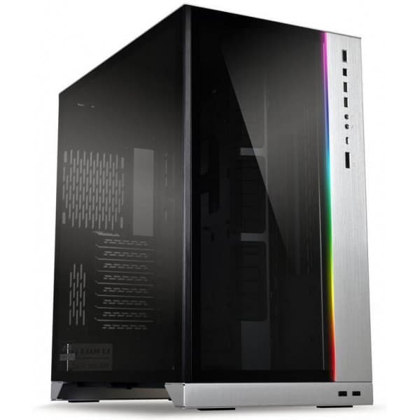 Lian Li O11 Dynamic XL ROG Certified E-ATX-kotelo ikkunalla, hopea musta, Hopea