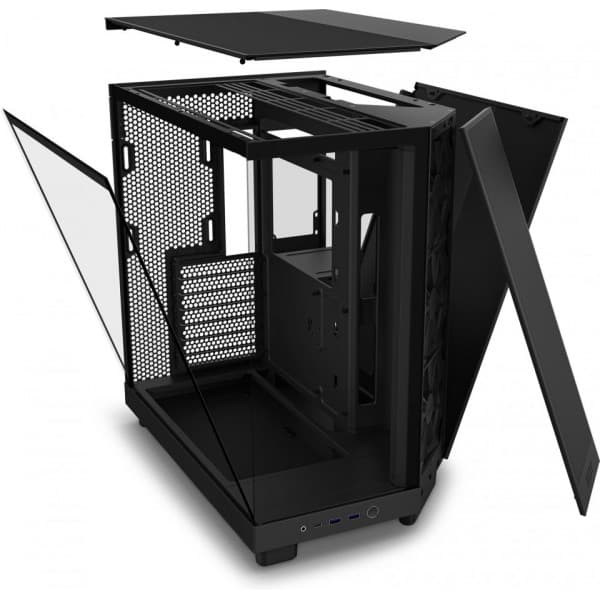 NZXT H6 Flow ATX-kabinet med panoramavindue, sort