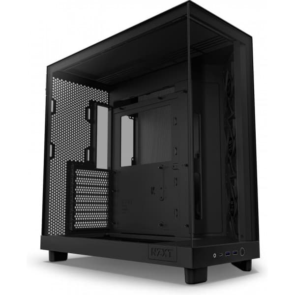 NZXT H6 Flow ATX-kabinet med panoramavindue, sort