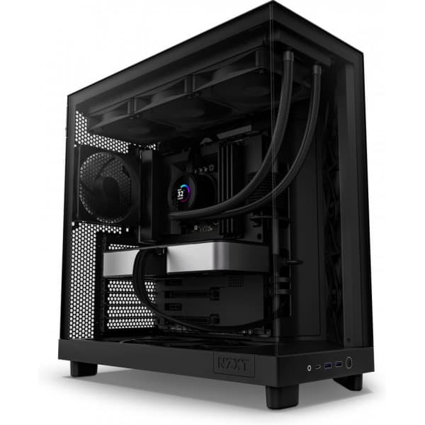 NZXT H6 Flow ATX-kabinet med panoramavindue, sort Sort