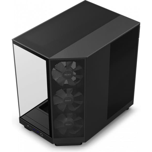 NZXT H6 Flow RGB ATX -chassi med panorama fönster, svart