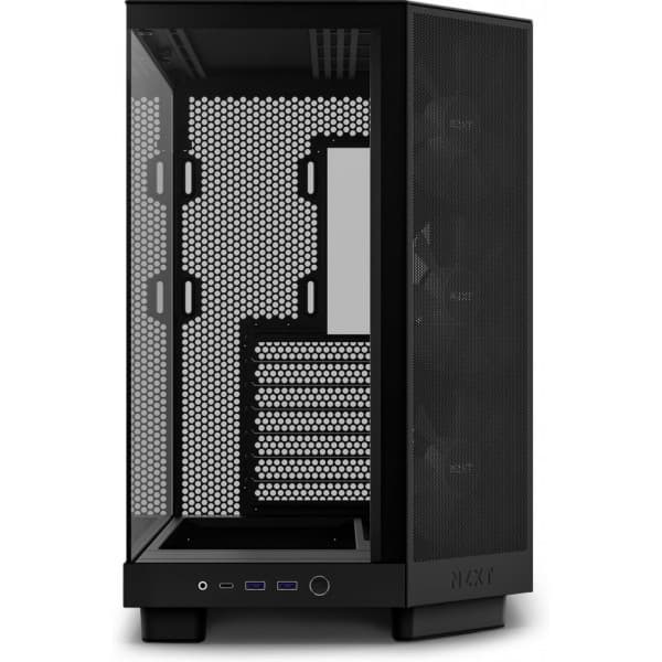 NZXT H6 Flow RGB ATX -chassi med panorama fönster, svart