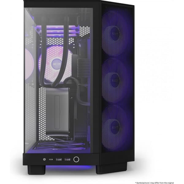 NZXT H6 Flow RGB ATX -chassi med panorama fönster, svart
