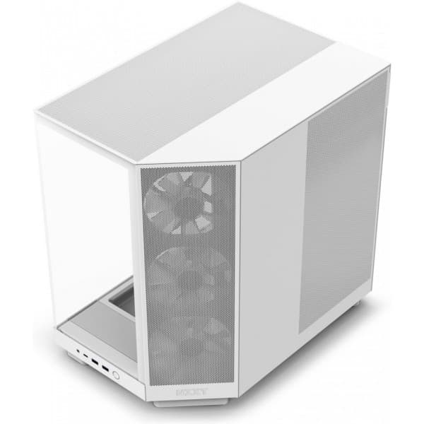 NZXT H6 Flow RGB ATX-kabinet med panoramavindue, hvid