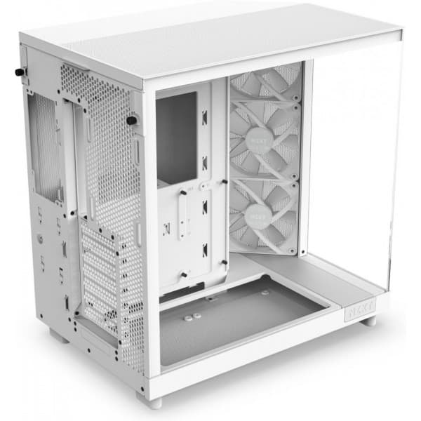 NZXT H6 Flow RGB ATX-kabinet med panoramavindue, hvid