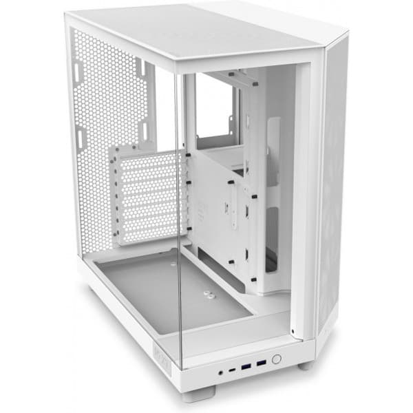 NZXT H6 Flow RGB ATX-kabinet med panoramavindue, hvid