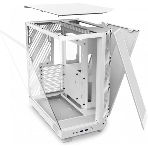NZXT H6 Flow RGB ATX-kabinet med panoramavindue, hvid