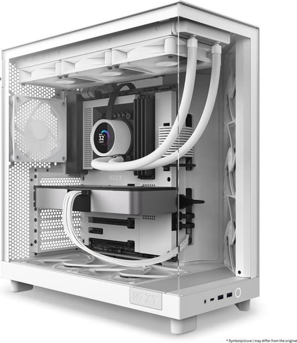 NZXT H6 Airflow - Midi Tower - PC - Vit - ATX - micro ATX - Mini-ITX - Stål - Härdat glas - 16,