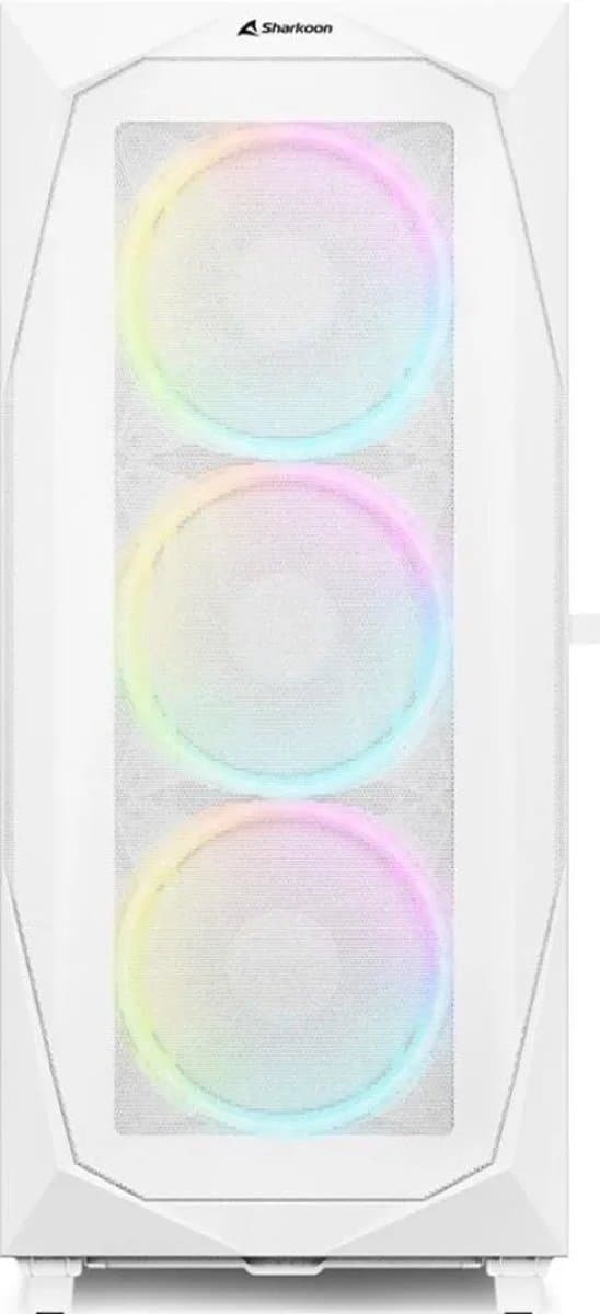 Sharkoon REV300 White - Midtower-modell - ATX - ingen strömförsörjning - A.RGB-fläktar - vit