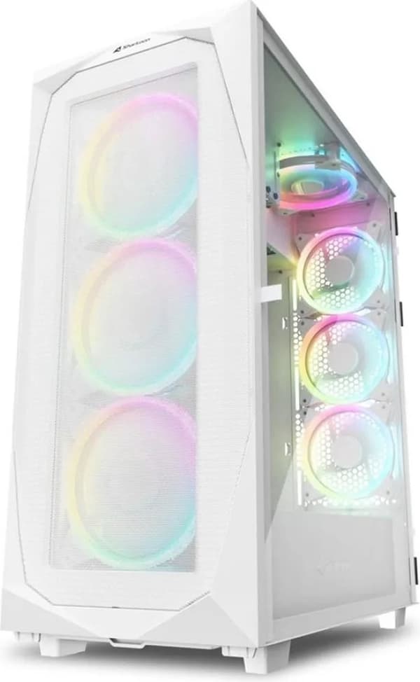 Sharkoon REV300 White - Midtower model - ATX - ingen strømforsyning - A.RGB blæsere - hvid Hvid