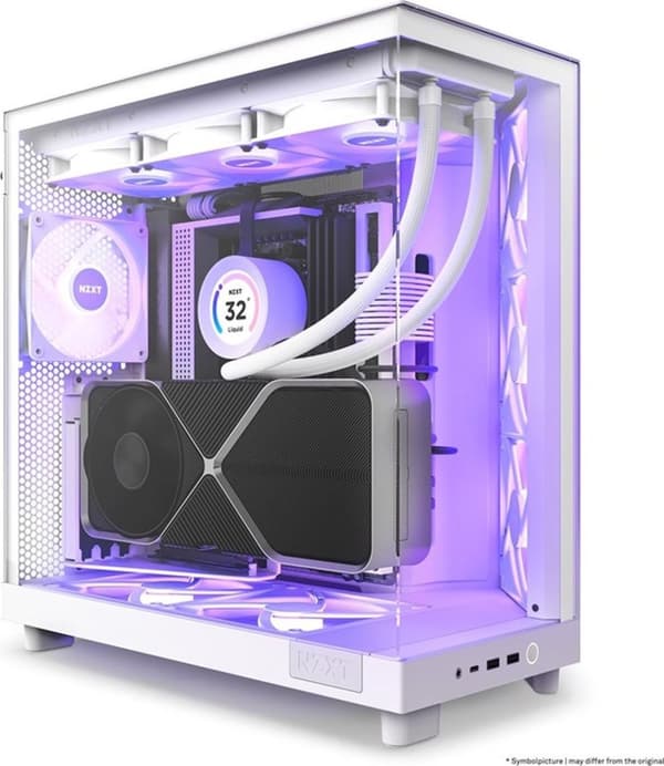 NZXT H6 Airflow - Midi Tower - PC - Vit - ATX - micro ATX - Mini-ITX - Stål - Härdat glas - Bla