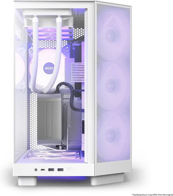 NZXT H6 Airflow - Midi Tower - PC - Vit - ATX - micro ATX - Mini-ITX - Stål - Härdat glas - Bla