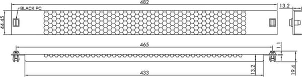 VALUE 19" ventilationspanel snap-in, 1 HU, RAL 9005 sort