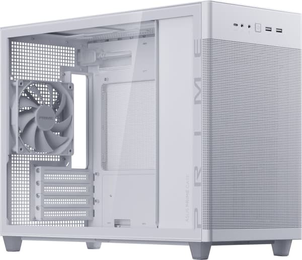 ASUS Prime AP201 TG Micro-ATX-kabinet med vindue, hvid