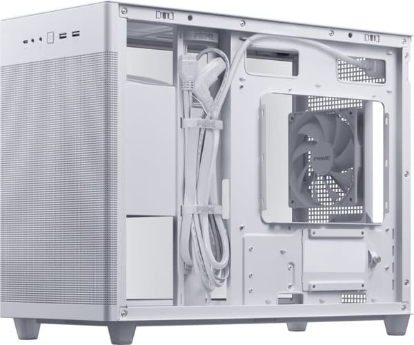 ASUS Prime AP201 TG Micro-ATX-kabinet med vindue, hvid