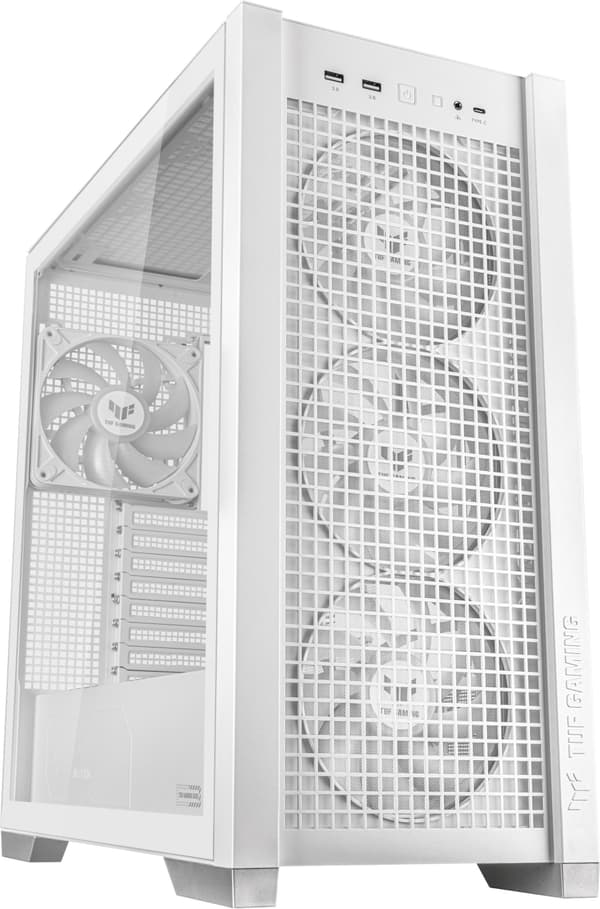 ASUS TUF Gaming GT302 TG ARGB ATX-kabinet med vindue, hvid