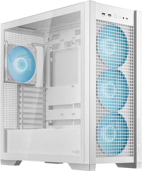 ASUS TUF Gaming GT302 TG ARGB ATX-kabinet med vindue, hvid