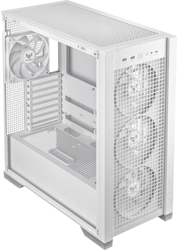 ASUS TUF Gaming GT302 TG ARGB ATX-kabinet med vindue, hvid