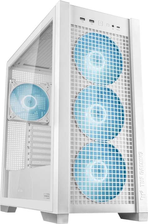 ASUS TUF Gaming GT302 TG ARGB ATX-chassi med fönster, vit Vit