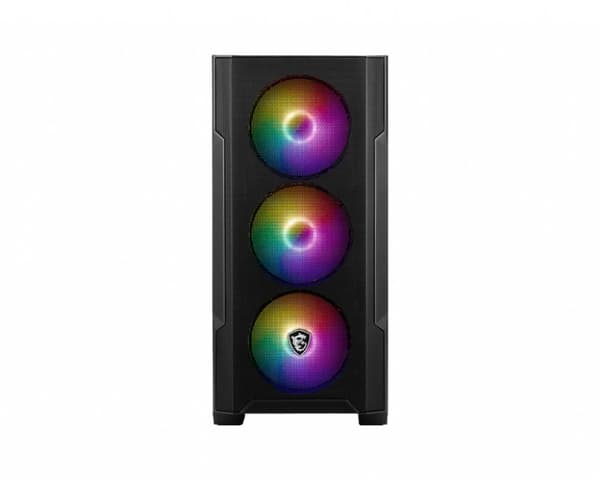 MSI MAG FORGE M100A datorfodral Micro Tower Svart, Transparent
