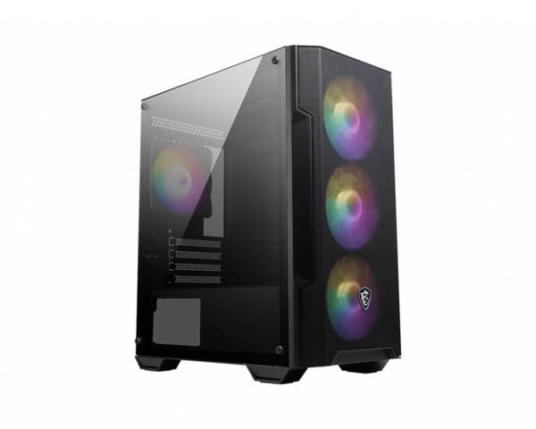 MSI MAG FORGE M100A datorfodral Micro Tower Svart, Transparent Svart, Transparent