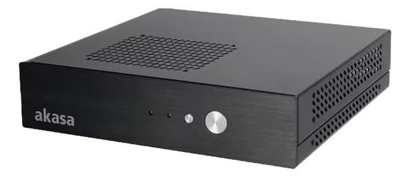 Akasa Cypher, Super Compact THIN Mini ITX case, VESA mountable Sort