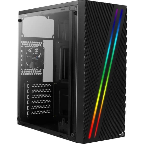 Aerocool STREAK - ATX RGB PC-fodral - Sidopanel - 80 mm fläkt Svart
