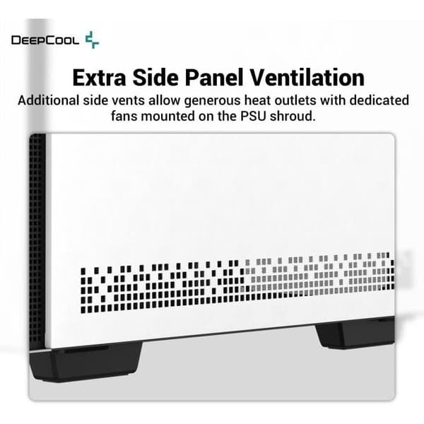 PC-fodral utan strömförsörjning - DEEPCOOL CH370 (Vit) - Minitorn - Micro-ATX-format