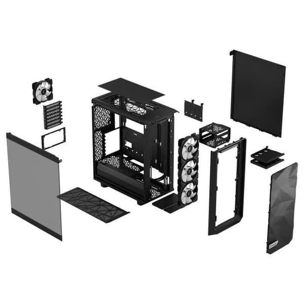 PC-fodral FRACTAL DESIGN Meshify 2 Compact Lite RGB Svart TG Ljusfärgad ATX