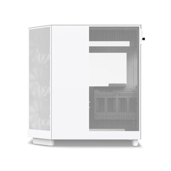 PC-Chassi - NZXT - H6 Flow - Vit - Optimerad kylning - Panoramisk härdat glas