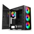 Miniatyrbild 1 av 2: SAVIO PRIME X1 ARGB PC-fodral i svart glas