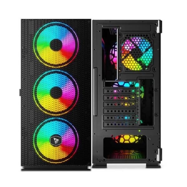 SAVIO RAPTOR X1 ARGB ATX Gaming PC-fodral - RGB - 3 fläktar ingår
